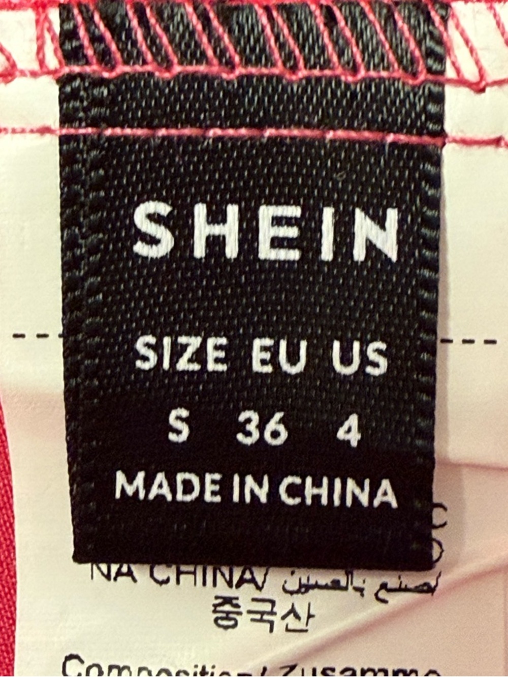 Shein Appliqué Sleeve Tie Front Top - Picture 6 of 7
